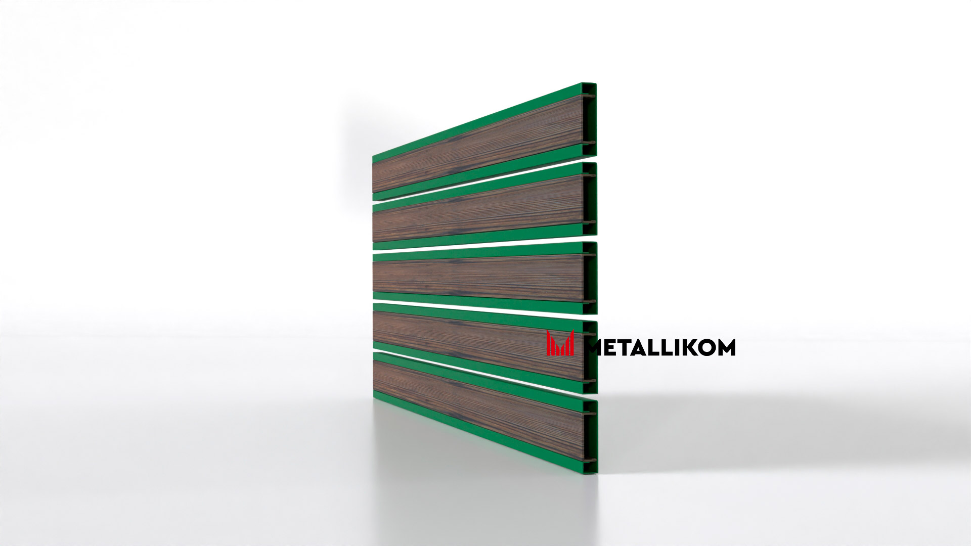 Планкен для забора Printec под дерево 120 mm RAL 6002 – покрытие матовое, толщина 0,45 мм